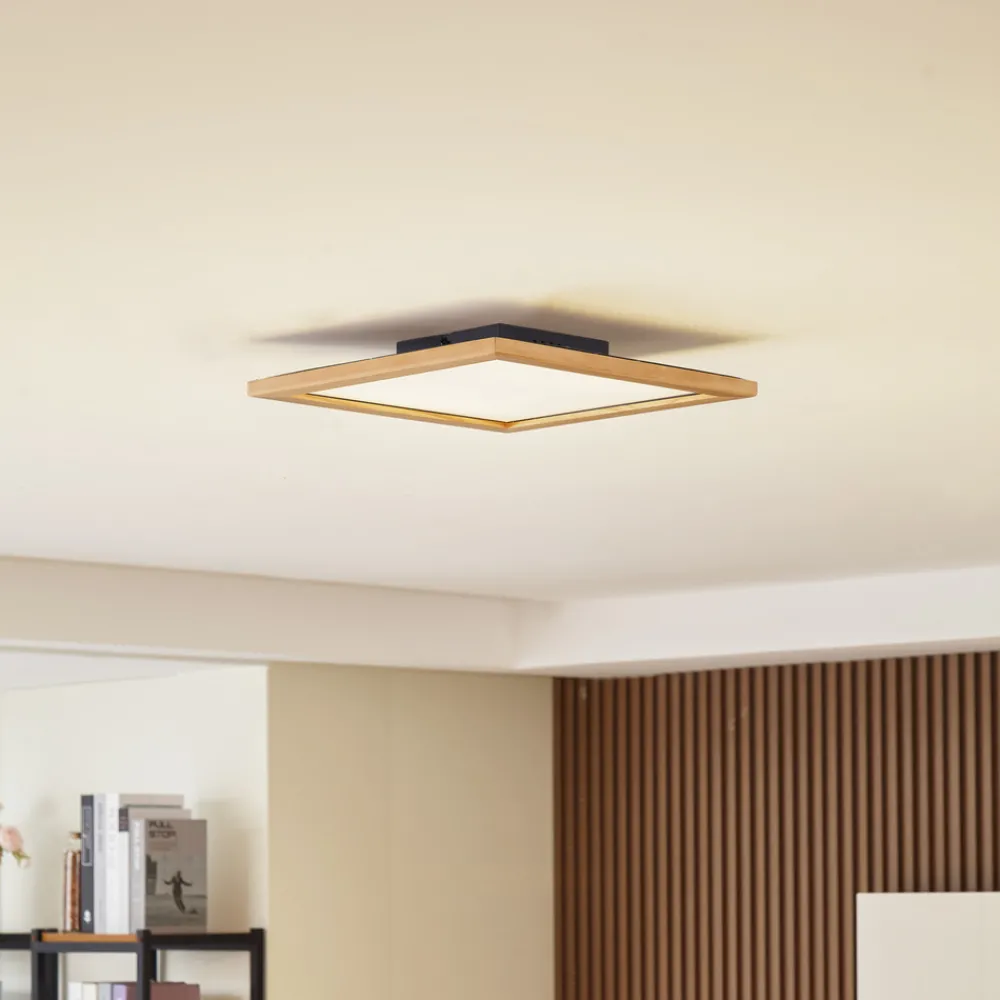 Lucande taklampe Joren, 42 cm, tre, CCT, fjernkontroll Clearance