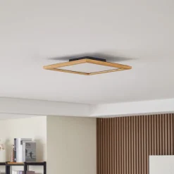 Lucande taklampe Joren, 42 cm, tre, CCT, fjernkontroll Clearance