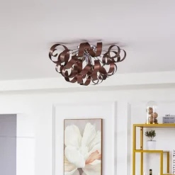 Lucande taklampe Kaelor, Ø 60 cm, kobberfarget, aluminium Discount