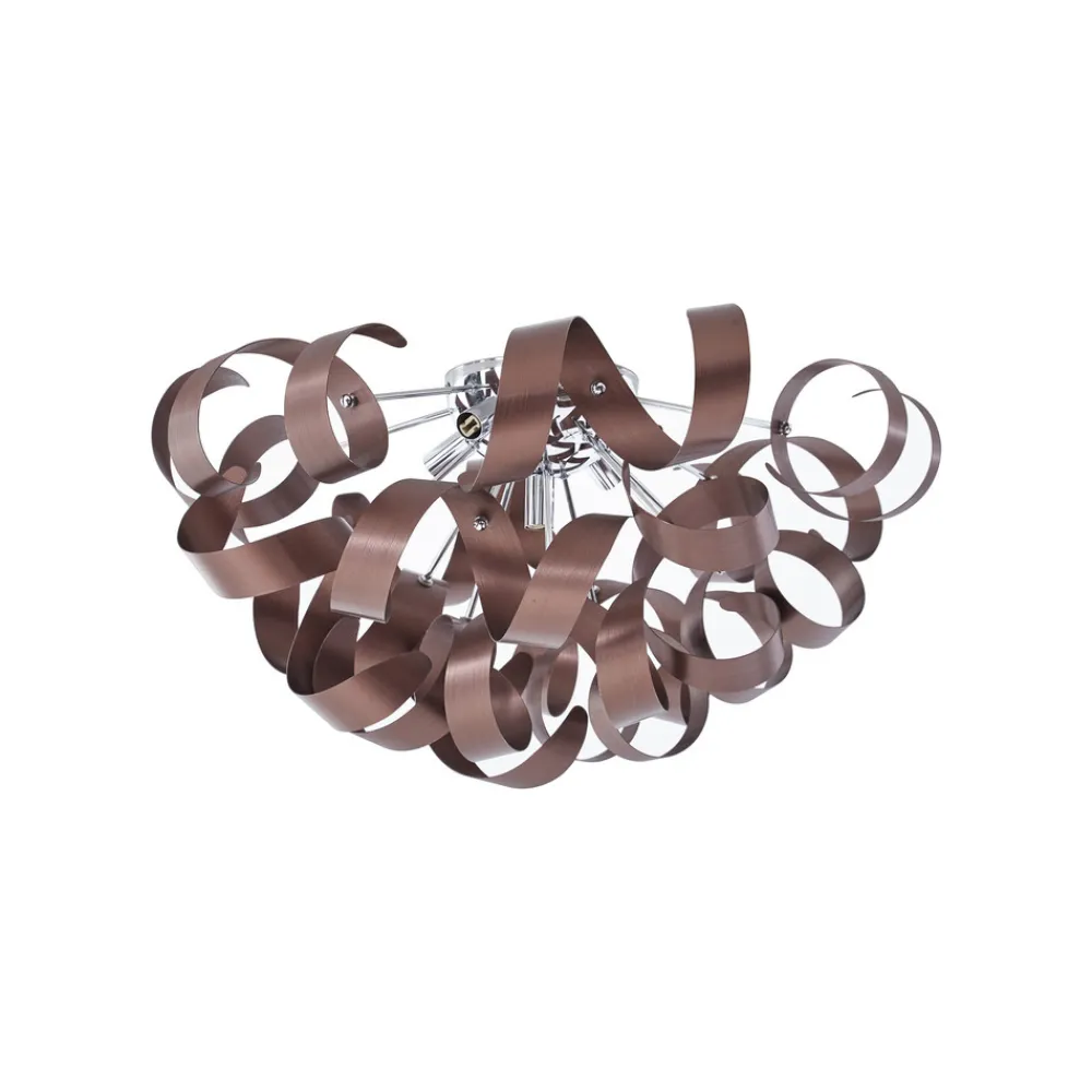 Lucande taklampe Kaelor, Ø 60 cm, kobberfarget, aluminium Discount