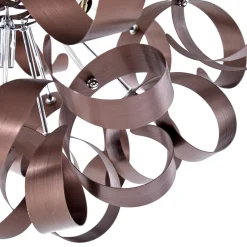 Lucande taklampe Kaelor, Ø 60 cm, kobberfarget, aluminium Discount