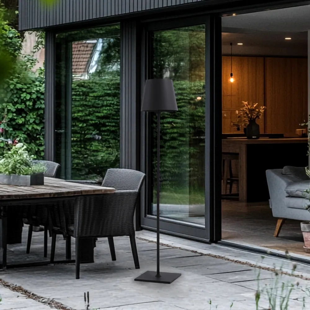 Lucande terrasselampe Andrei, grå, 150 cm høy, IP54, E27 Online