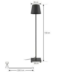 Lucande terrasselampe Andrei, grå, 150 cm høy, IP54, E27 Online