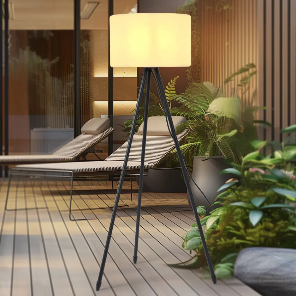 Lucande terrasselampe Jaimy, 130 cm, stativ, aluminium Clearance