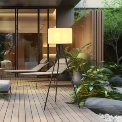 Lucande terrasselampe Jaimy, 130 cm, stativ, aluminium Clearance