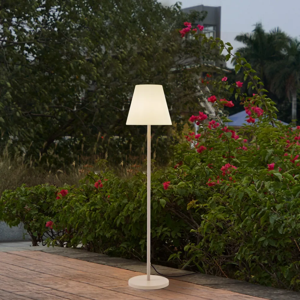 Lucande terrasselampe Jaimy, beige, metall, 150 cm, E27 Discount