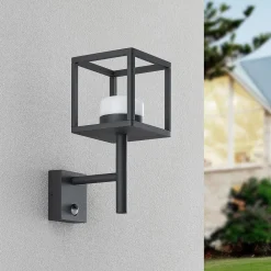 Lucande Timio utendørs vegglampe, uplight, sensor, GX53, IP44| Utebelysning Med Sensor|Utebelysning Med Sensor