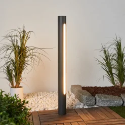 Lucande Tomas LED-veilampe, 75 cm, mørkegrå, IP54 Clearance