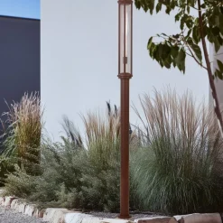 Lucande utelampe Alivaro, rustfarget, 220 cm, E27, IP65| Lyktestolper