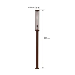 Lucande utelampe Alivaro, rustfarget, 220 cm, E27, IP65| Lyktestolper