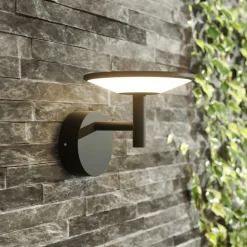 Lucande utendørs LED-vegglampe Fenia, antrasitt, aluminium, IP65| Kommersiell Utebelysning|Led-Utendørs