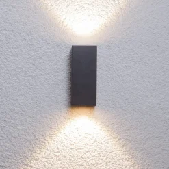 Lucande utendørs LED-vegglampe Tavi, høyde 15 cm, svart Hot