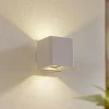 Lucande utendørs LED-vegglampe Aaron, hvit, IP54, opp/ned Discount