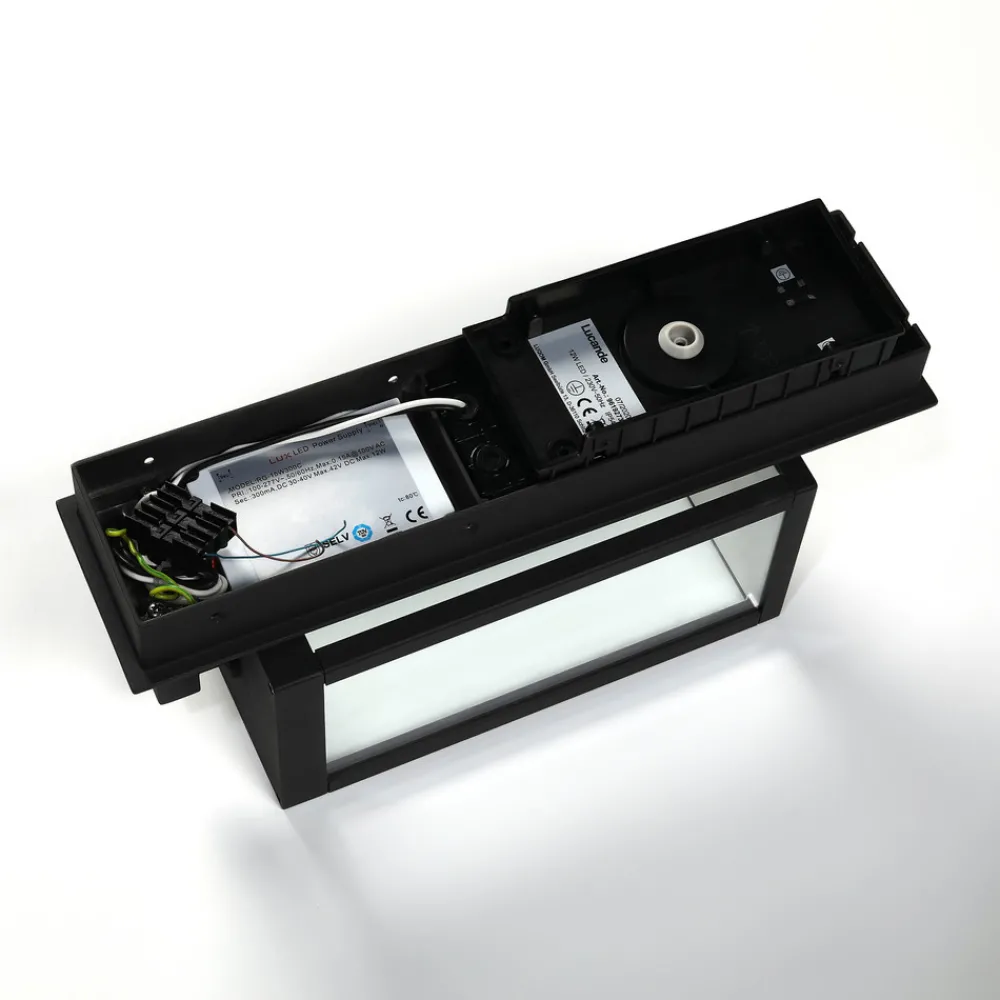 Lucande utendørs LED-vegglampe Ferdinand, antrasitt Høyttaler Discount