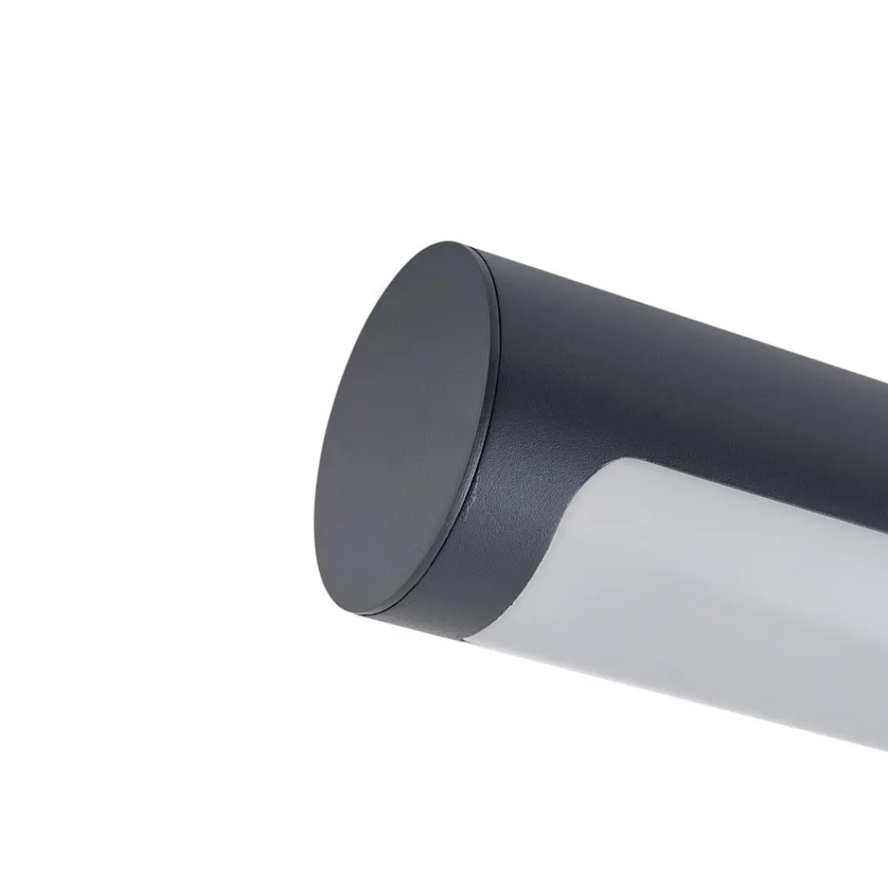 Lucande utendørs LED-vegglampe Tuberia, antrasitt, metall, Ø 7cm| Led-Utendørs|Terrassebelysning