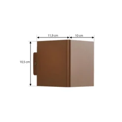 Lucande utendørs LED-vegglampe Aaron, brun, IP54, opp/ned Online