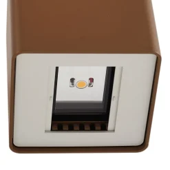 Lucande utendørs LED-vegglampe Aaron, brun, IP54, opp/ned Online