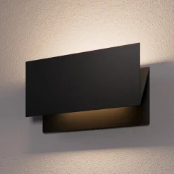 Lucande utendørs LED-vegglampe Meja, svart, metall, IP54 Clearance