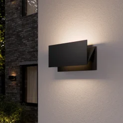 Lucande utendørs LED-vegglampe Meja, svart, metall, IP54 Clearance