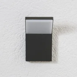 Lucande utendørs LED-vegglampe Nevio, 17 cm, antrasitt, aluminium| Kommersiell Utebelysning|Led-Utendørs