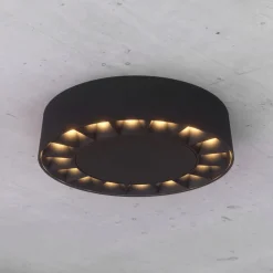 Lucande utendørs taklampe Kelissa, rund, svart| Taklamper Utendørs