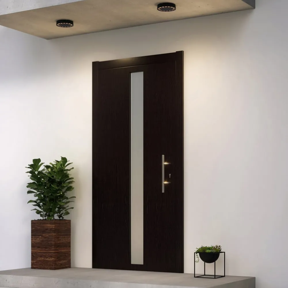 Lucande utendørs taklampe Kelissa, rund, svart| Taklamper Utendørs