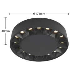 Lucande utendørs taklampe Kelissa, rund, svart| Taklamper Utendørs