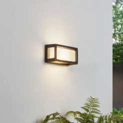 Lucande utendørs vegglampe Aurelien, grå, metall, 12,5 cm, IP54 Hot