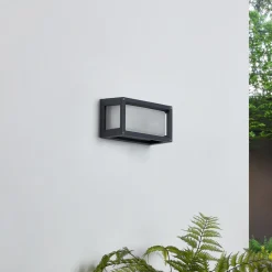 Lucande utendørs vegglampe Aurelien, grå, metall, 12,5 cm, IP54 Hot