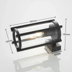 Lucande utendørs vegglampe Brienne, 30 cm, antrasitt, metall New