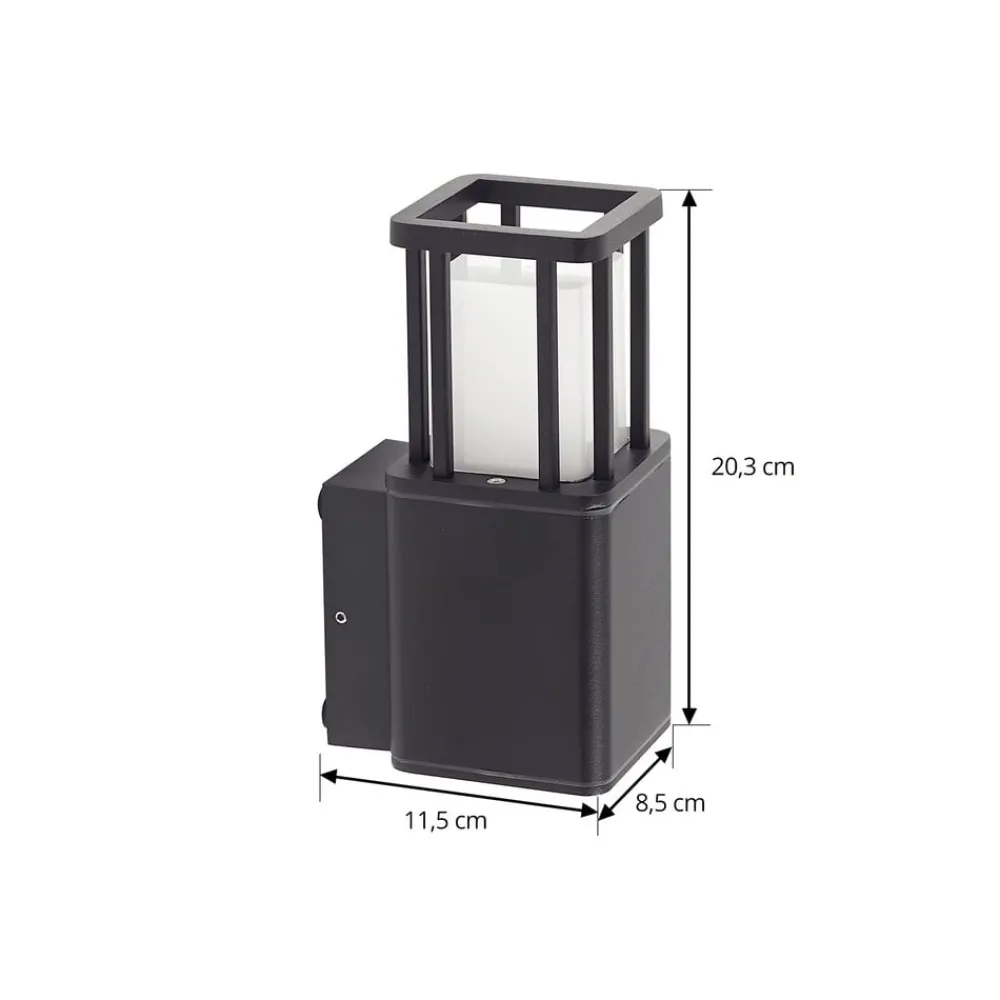 Lucande utendørs vegglampe Dakil, svart, aluminium Hot