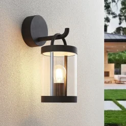 Lucande utendørs vegglampe Cassian, sett med 2, antrasitt, IP54| Vegglamper Utendørs|Terrassebelysning