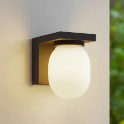 Lucande utendørs vegglampe Ovaali, glass, mørkegrå, IP65 Discount