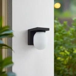 Lucande utendørs vegglampe Ovaali, glass, mørkegrå, IP65 Discount