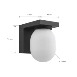 Lucande utendørs vegglampe Ovaali, glass, mørkegrå, IP65 Discount