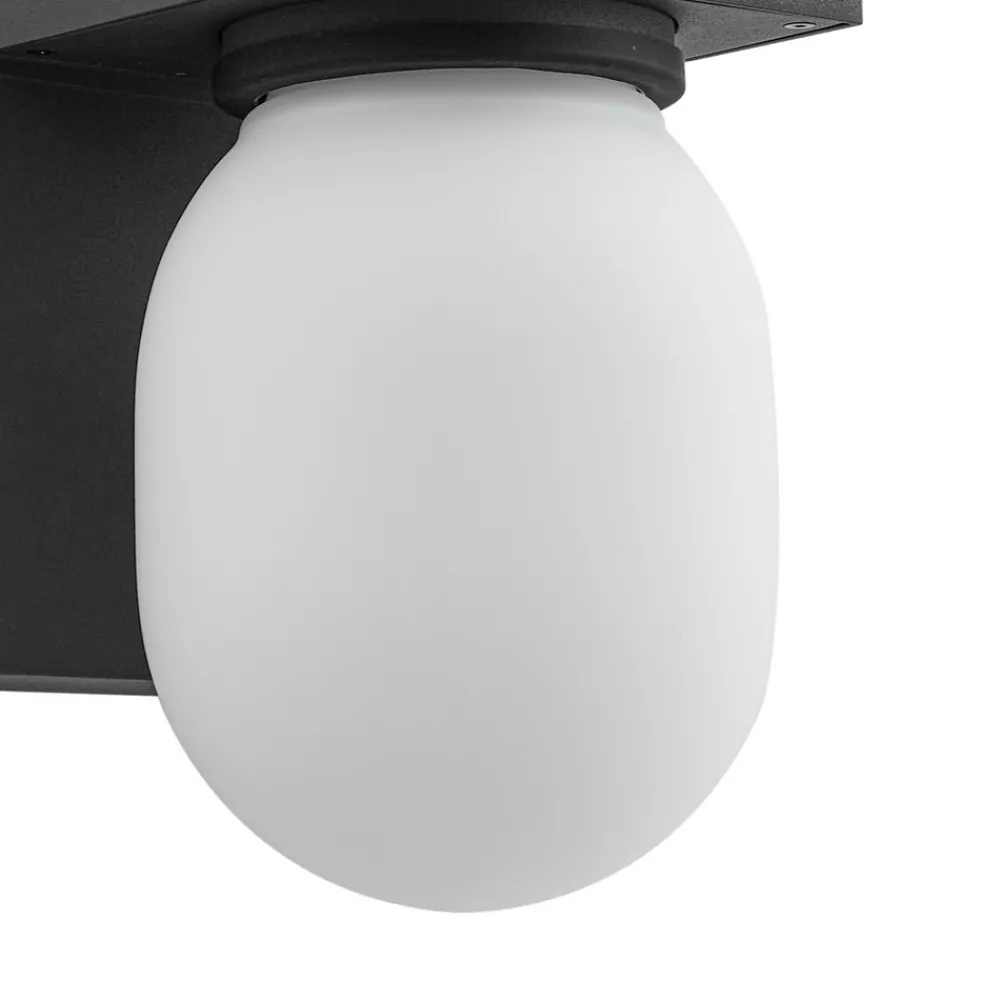 Lucande utendørs vegglampe Ovaali, glass, mørkegrå, IP65 Discount