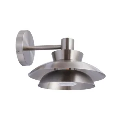 Lucande utendørs vegglampe Thais, stål, Ø 25 cm Best