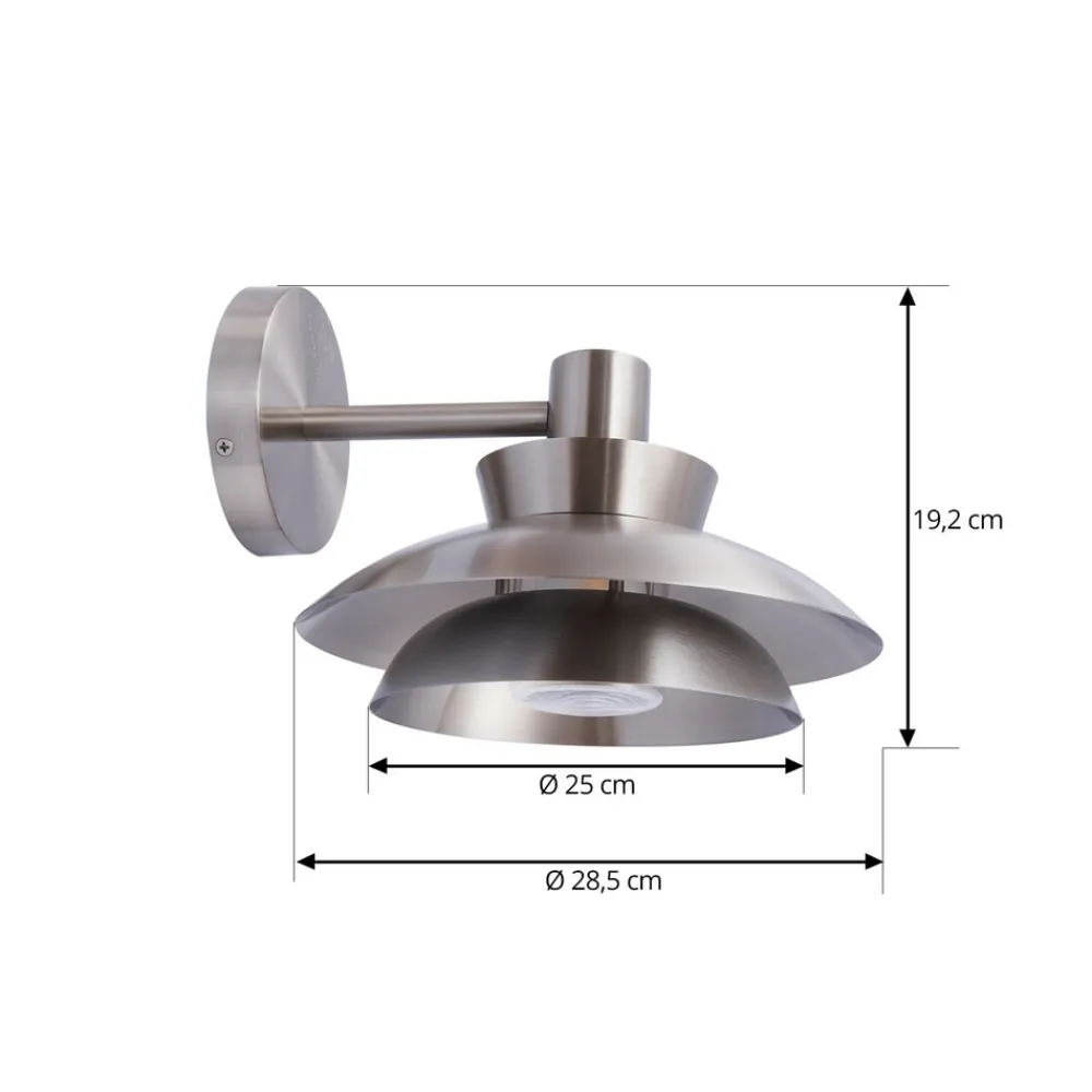 Lucande utendørs vegglampe Thais, stål, Ø 25 cm Best