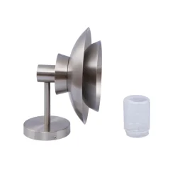 Lucande utendørs vegglampe Thais, stål, Ø 25 cm Best