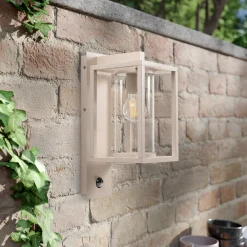 Lucande utendørs vegglampe Ferda, sensor, pendel, beige, IP44 Clearance