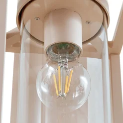 Lucande utendørs vegglampe Ferda, sensor, pendel, beige, IP44 Clearance