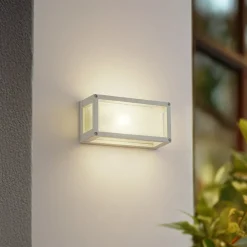 Lucande utendørs vegglampe Aurelien, hvit, glass, 12,5 cm, IP54 New