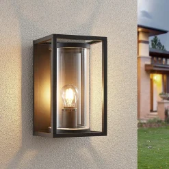 Lucande utendørs vegglampe Brienne, 30 cm, antrasitt, metall Outlet