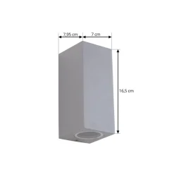 Lucande utendørs vegglampe Xava, opp/ned, grå, 2 lyskilder, GU10| Vegglamper Utendørs