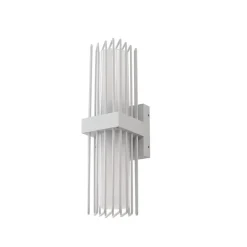 Lucande utendørs vegglampe Chandan, 42 cm, hvit, metall, IP54