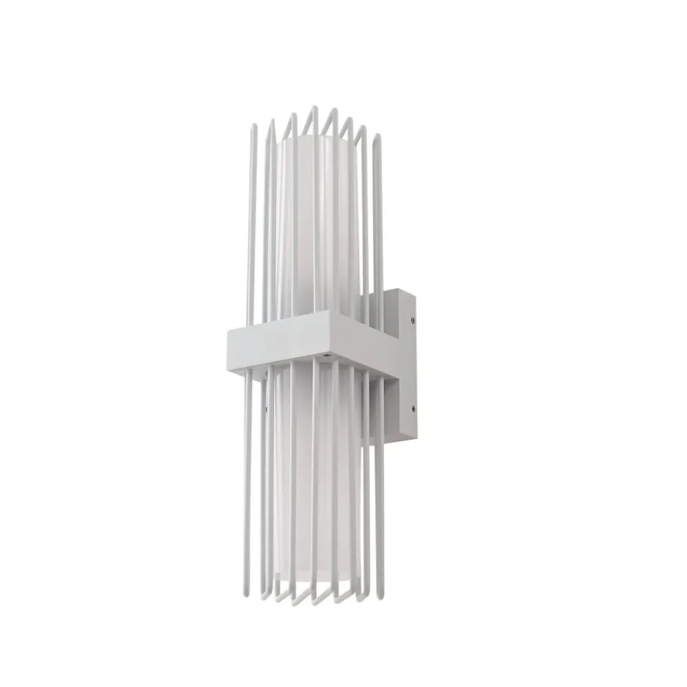 Lucande utendørs vegglampe Chandan, 42 cm, hvit, metall, IP54