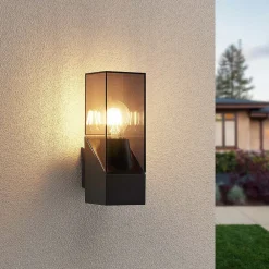 Lucande utendørs vegglampe Fiola, 25 cm, antrasitt, IP54| Terrassebelysning|Vegglamper Utendørs