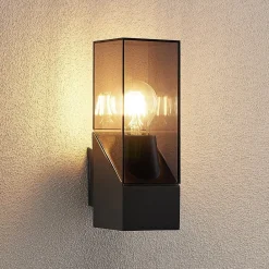 Lucande utendørs vegglampe Fiola, 25 cm, antrasitt, IP54| Terrassebelysning|Vegglamper Utendørs