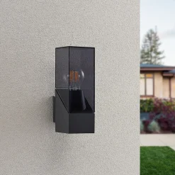 Lucande utendørs vegglampe Fiola, 25 cm, antrasitt, IP54| Terrassebelysning|Vegglamper Utendørs