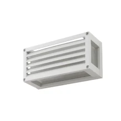 Lucande utendørs vegglampe Aurelien, hvit, 12 cm, stripe, IP54| Terrassebelysning|Vegglamper Utendørs